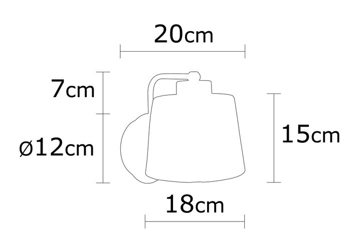 Opviq Kemer - N-271 Lámpara de pared negra con tapa de cristal